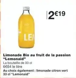 Monop' Lemonaid - limonade bio au fruit de la passion offre