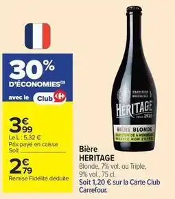 Carrefour Drive Heritage - bière offre