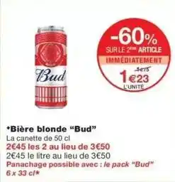 Monop' Bud - bière blonde offre