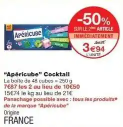 Monop' Apéricube - apéricube cocktail offre