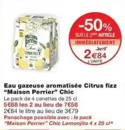 Monop' Perrier - eau gazeuse aromatisée citrus fizz offre