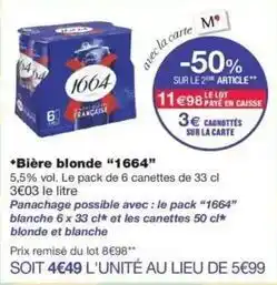 Monop' 1664 - bière blonde offre