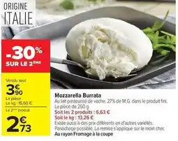 Carrefour Drive Fini - mozzarella burrata offre