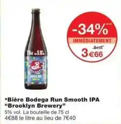 Monop' Brooklyn - bière bodega run smooth ipa brooklyn brewery offre