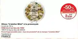 Monop' Blini - olives l'atelier à la provençale offre