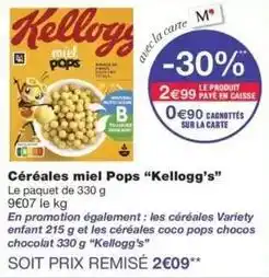 Monop' Kellogg's - céréales miel pops offre