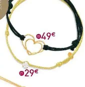 E.Leclerc Bijoux Bracelet Cordon Et Oxyde de Zirconium or Jaune offre
