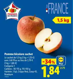 Lidl Pomme bicolore sachet offre