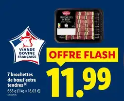 Lidl 7 brochettes de bœuf extra tendres offre