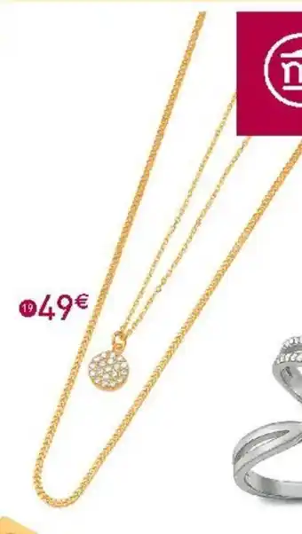 E.Leclerc Bijoux Collier Double Chaîne En Argent Doré Et Oxydes de Zirconium offre