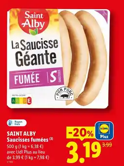 Lidl SAINT ALBY Saucisses fumées offre