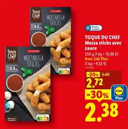 Lidl TOQUE DU CHEF Mozza sticks avec sauce offre