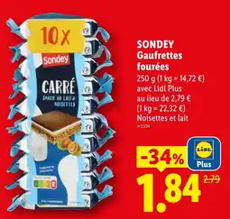 Lidl SONDEY Gaufrettes fourées offre