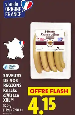 Lidl SAVEURS DE NOS RÉGIONS Knacks d'Alsace XXL offre