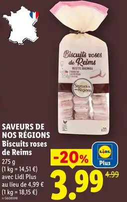 Lidl SAVEURS DE NOS RÉGIONS Biscuits roses de Reims offre