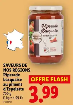 Lidl SAVEURS DE NOS RÉGIONS Piperade basquaise au piment d'Espelette offre