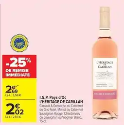 Carrefour Drive I.g.p. pays d'oc offre