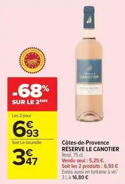 Carrefour Drive Le canotier - côtes-de-provence offre