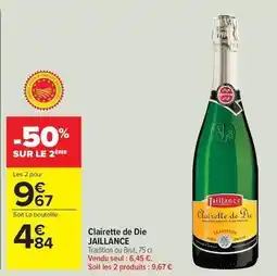 Carrefour Drive Jaillance - clairette de die offre