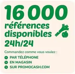 Promocash Références disponibles offre
