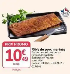 Promocash Promo - rib's de porc marinés offre