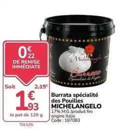 Promocash Fini - burrata spécialité des pouilles offre