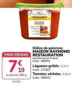 Promocash Promo - délice de poivrons offre