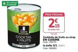 Promocash Promo - cocktails de fruits au sirop en cuisine offre
