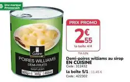 Promocash Promo - demi-poires williams au sirop en cuisine offre