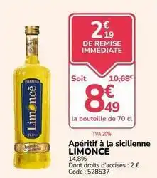 Promocash La sicilienne - apéritif à la siciienne offre
