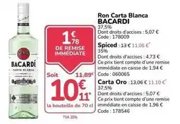 Promocash Bacardi - ron carta blanca offre