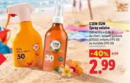 Lidl CIEN SUN Spray solaire offre