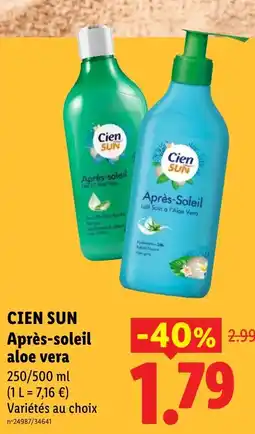 Lidl CIEN SUN Après-Soleil aloe vera offre