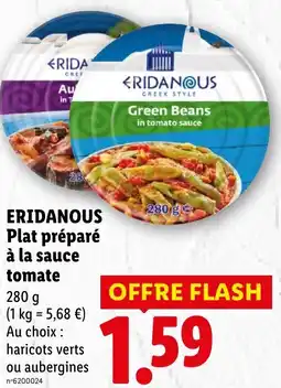 Lidl ERIDANOUS Plat préparé à la sauce tomate offre