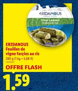 Lidl ERIDANOUS Feuilles de vigne farçies au riz offre
