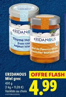 Lidl ERIDANOUS Miel grec offre