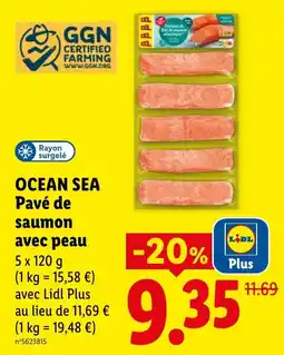 Lidl OCEAN SEA Pavé de saumon avec peau 5 offre
