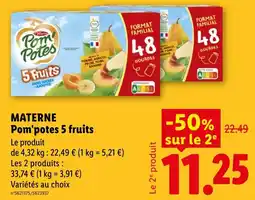 Lidl MATERNE Pom'potes 5 fruits offre