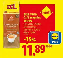 Lidl BELLAROM Café en grains entiers offre