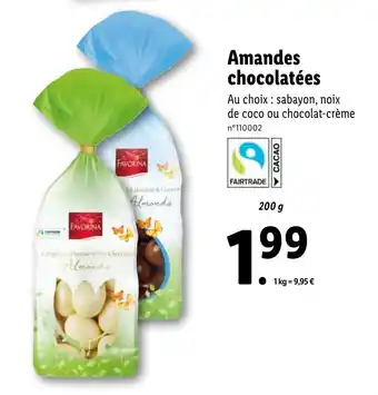 Lidl Amandes chocolatées offre