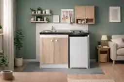 Brico Dépôt Cuisinette vitro blanche l.120 chêne offre