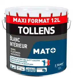 Brico Dépôt Peinture blanche murs&plafonds mat+ 12l offre