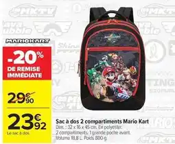 Carrefour Drive Rio - sac à dos 2 compartiments mario kart offre