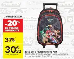 Carrefour Drive Dim - sac à dos à roulettes mario kart offre