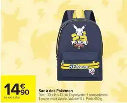Carrefour Drive Pokemon - sac à dos offre