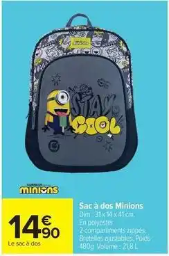 Carrefour Drive Minions - sac à dos offre