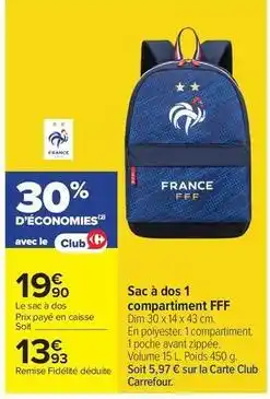 Carrefour Drive Dim - sac à dos 1 compartiment fff offre