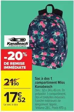 Carrefour Drive Dim - sac à dos 1 compartiment miss offre