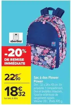 Carrefour Drive Dim - sac à dos flower power offre