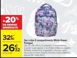 Carrefour Drive Freegun - sac à dos 2 compartiments white flower offre